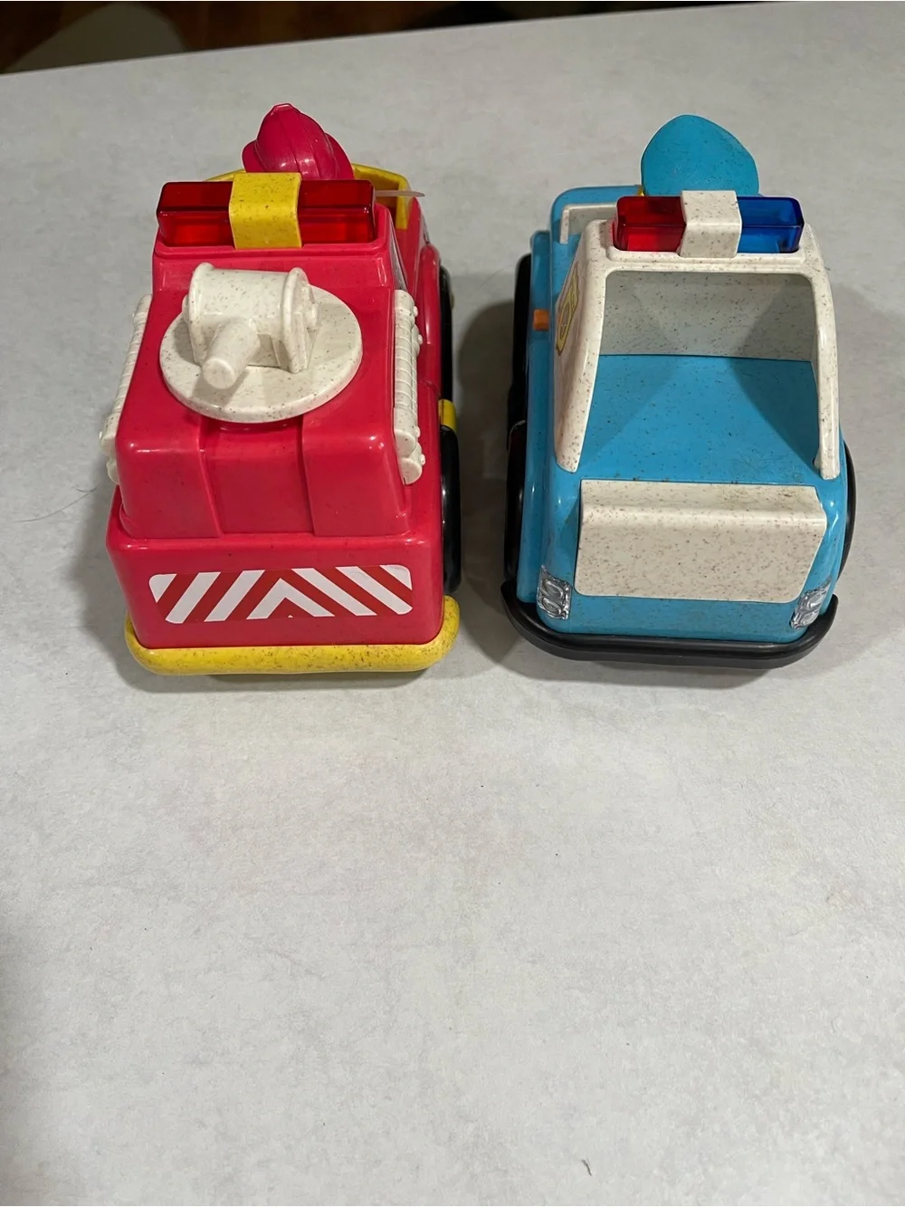 Kids Rescue & Police Toy Vehicle Set - Red & Blue
